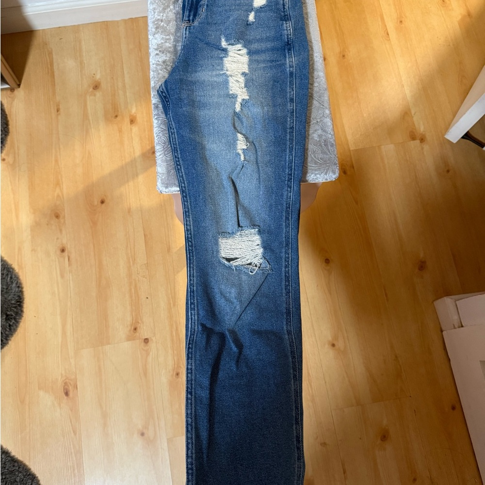 Hollister Women's Distressed Skinny Jeans - Blue